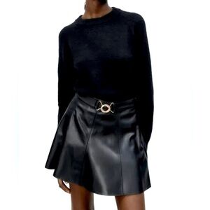 Zara Faux Leather Mini Skirt XS